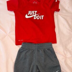 Nike Gray and White Athletic Shorts